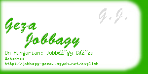 geza jobbagy business card